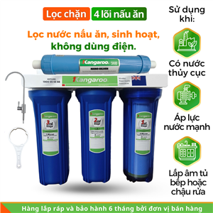 Bộ lọc chặn 4 lõi nấu ăn, nhỏ gọn, không dùng điện, 30l/h Bộ lọc chặn 4 lõi nấu ăn, nhỏ gọn, không dùng điện, 30l/h
