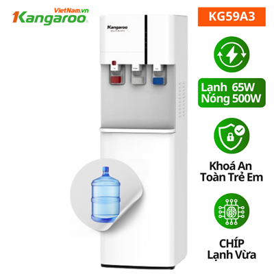 Cây nước nóng lạnh Kangaroo KG59A3, 3 vòi, chíp điện tử Cây nước nóng lạnh Kangaroo KG59A3, 3 vòi, chíp điện tử