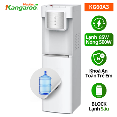 Cây nước nóng lạnh Kangaroo KG60A3, block, lắp âm bình Cây nước nóng lạnh Kangaroo KG60A3, block, lắp âm bình