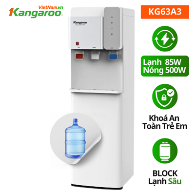 Cây nước nóng lạnh Kangaroo KG63A3, 3 vòi, block mới Cây nước nóng lạnh Kangaroo KG63A3, 3 vòi, block mới