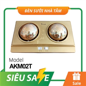Đèn sưởi nhà tắm 2 bóng Ankomi AKM02T, công suất 550W, tự ngắt khi quá nhiệt, bảo hành 24 tháng Đèn sưởi nhà tắm 2 bóng Ankomi AKM02T, công suất 550W, tự ngắt khi quá nhiệt, bảo hành 24 tháng