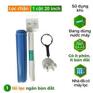 Bộ lọc chặn đầu nguồn 1 cốc 1 lõi 20 inch Bộ lọc chặn đầu nguồn 1 cốc 1 lõi 20 inch