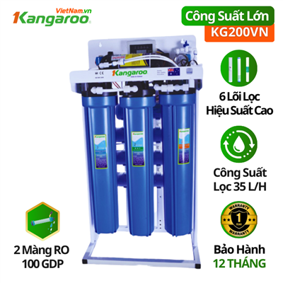 Máy lọc nước RO Kangaroo KG200VN, Công suất lớn 35 lít/h Máy lọc nước RO Kangaroo KG200VN, Công suất lớn 35 lít/h