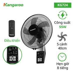Quạt treo tường Kangaroo KG724, 55W, Remote + Hẹn giờ Quạt treo tường Kangaroo KG724, 55W, Remote + Hẹn giờ